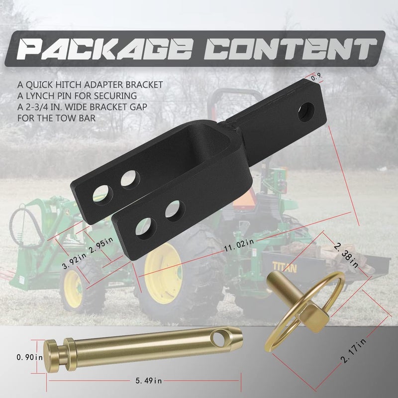 Camoo Versatile Quick Hitch Adapter Used to Adjust Top Link Bracket Movements Fit for Category 1, 3-Point Quick Hitch - Image 4